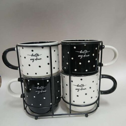 8024 PORCELAN SOLJA 390ML BLK/WH